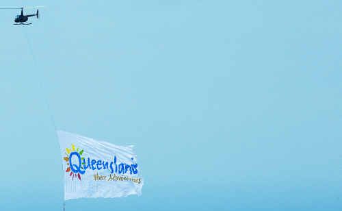 The new Tourism Queensland slogan took off yesterday with Damien Massingham of Fraser Coast Tourism welcoming the move. The new Tourism Queensland slogan took off yesterday with Damien Massingham of Fraser Coast Tourism welcoming the move.